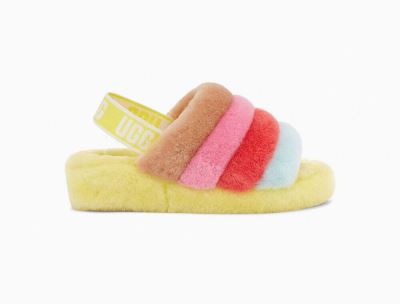 UGG Fluff Yeah Sundae Slide Slippers for Womens - Yellow Multicolor India